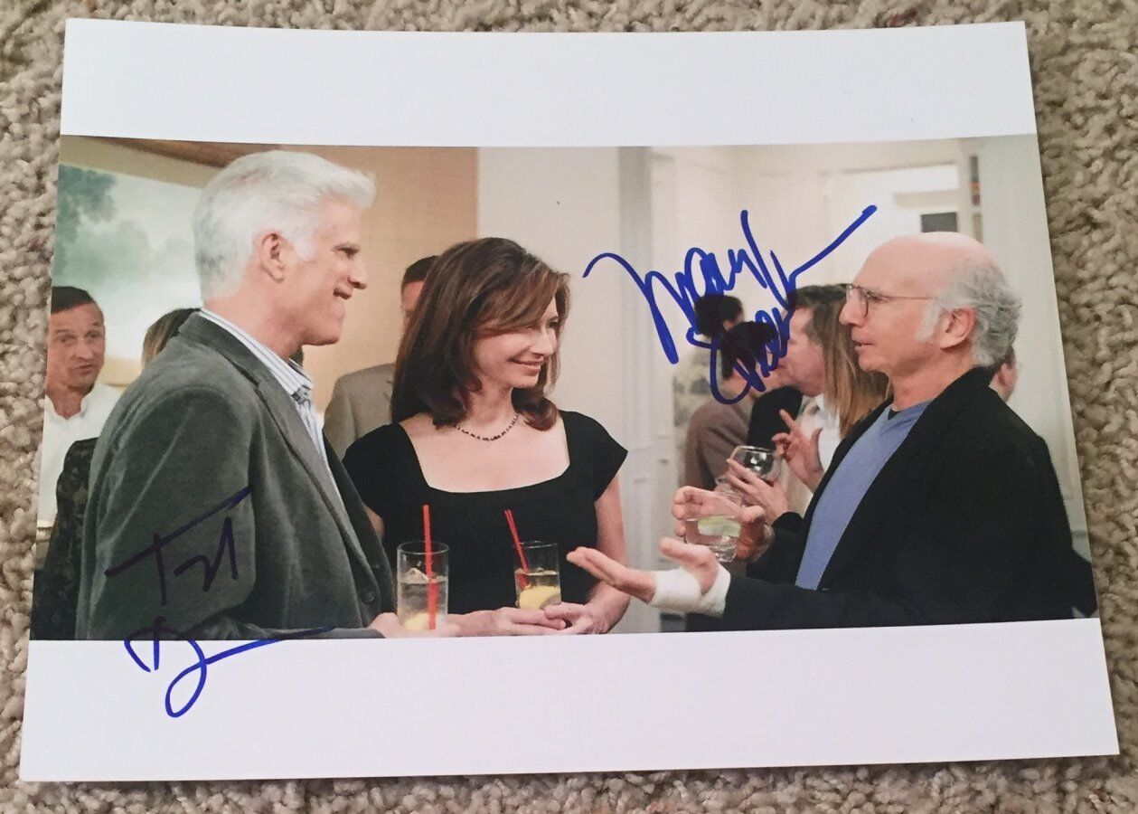 TED DANSON MARY STEENBURGEN SIGNED CURB YOUR ENTHUSIASM 8x10 Photo Poster painting w/EXACT PROOF