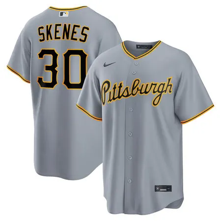 Men's Pittsburgh Pirates #30 Paul Skenes Nike Gray Road Replica Jersey