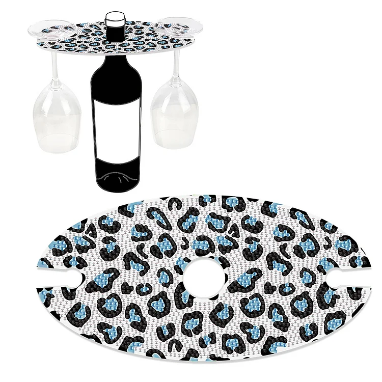 Acrylic Special Shaped Leopard Art Diamond Art Wine Glass Organizer for Bar gbfke