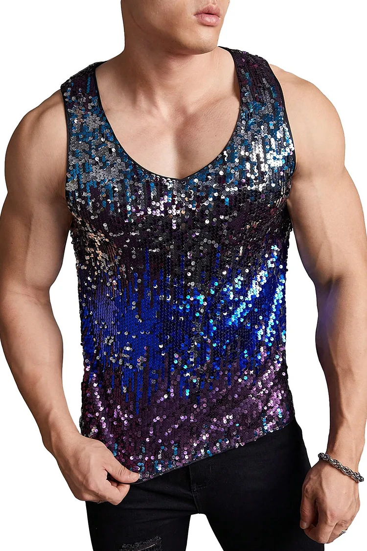 Ciciful Gradient Sequin Slim Fit Tank Top