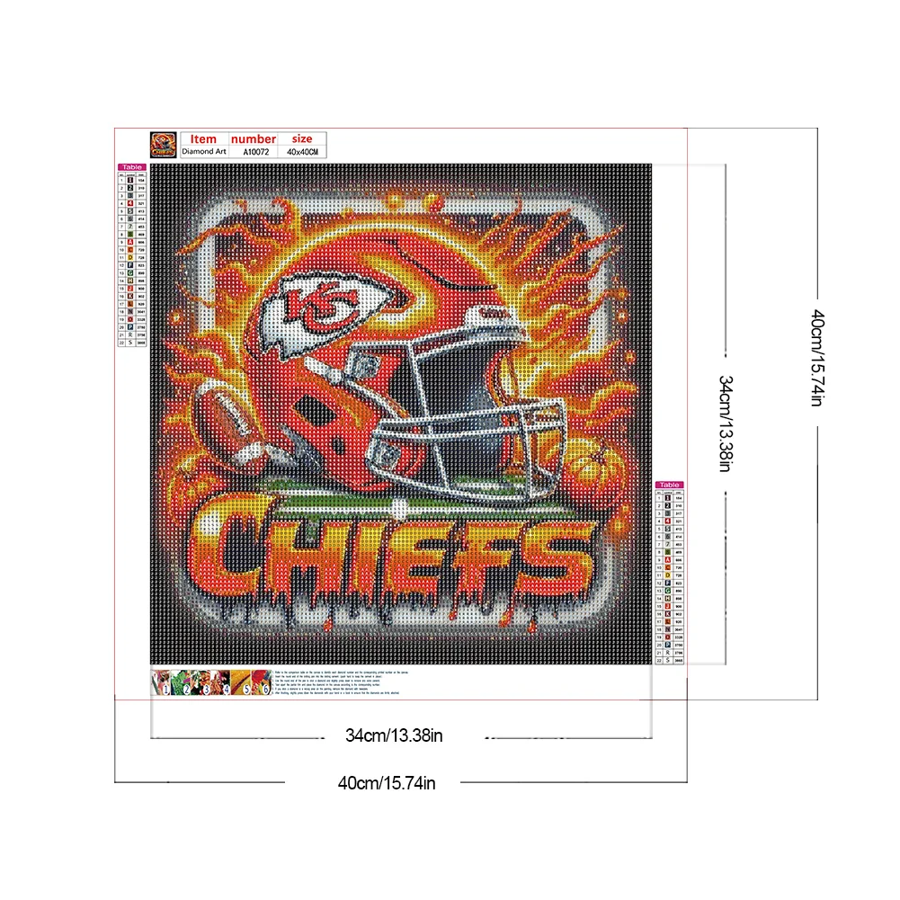 Diamond Painting - Full Round Drill - Kansas City Chiefs Helmet(Canvas|40*40cm)