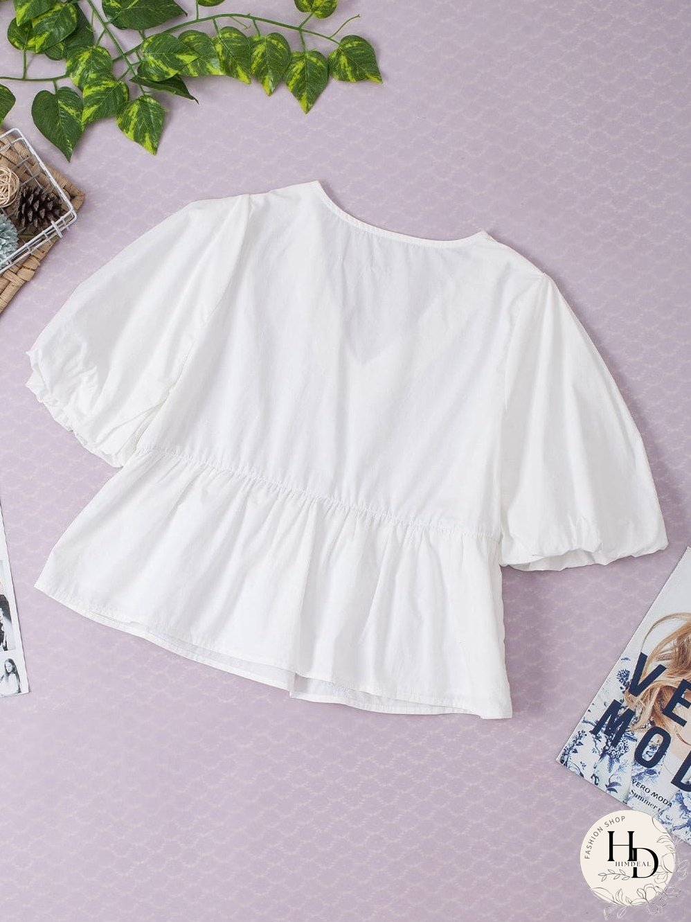 White Cotton Tiger Blouse