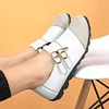 Gioiacombo&trade; Scarpe casual in pelle con velcro comfort da donna
