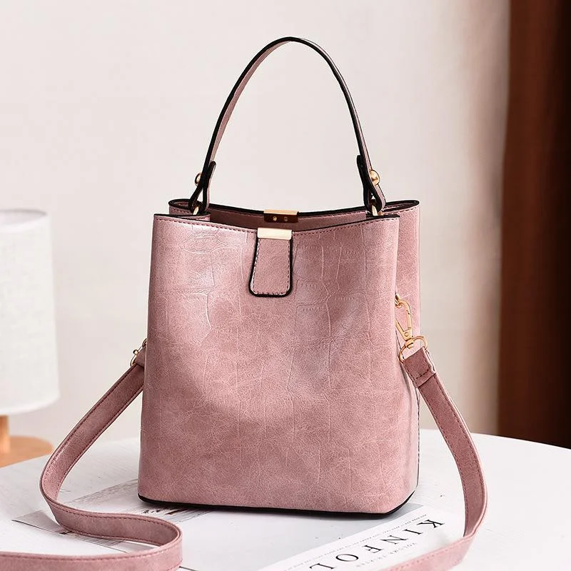 2021 new ladies one-shoulder messenger bucket bag