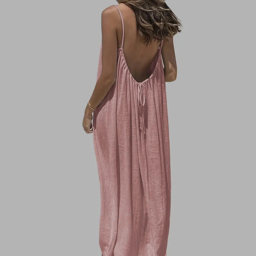 Elegant Relaxed Waist Maxi Dress