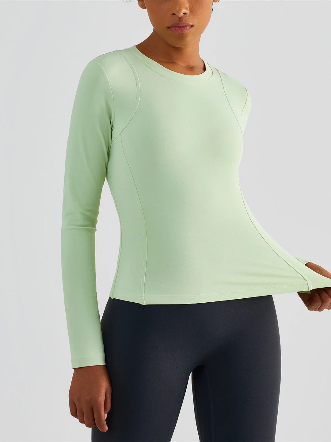 Long-Sleeved Crew Neck One-Piece Yoga Blazer
