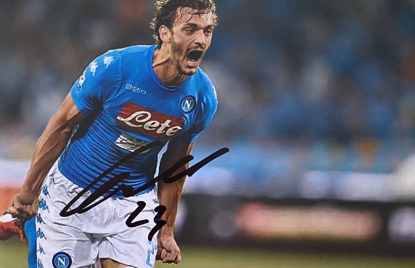 Manolo Gabbiadini Hand Signed Napoli 6X4 Photo Poster painting