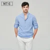 Men's Pure Cotton Stand Collar Linen Shirt