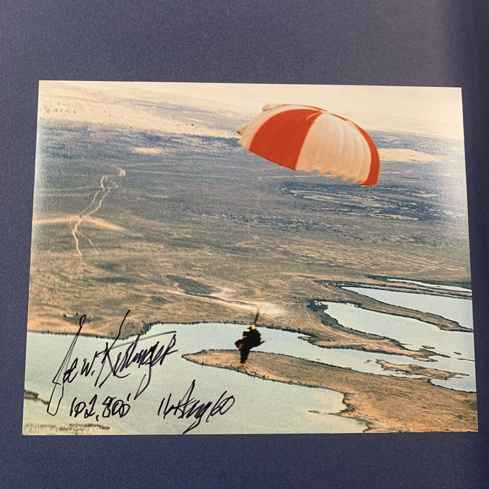 JOE KITTINGER HAND SIGNED 8x10 Photo Poster painting NASA SKYDIVING RECORD AUTOGRAPHED RARE COA