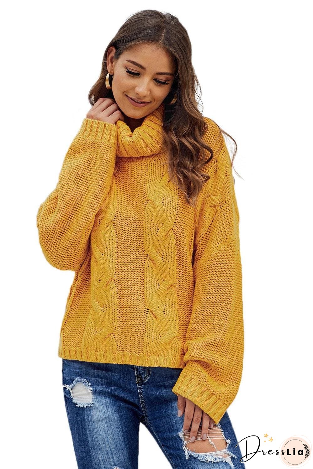 Knitted Turtleneck Pullover Sweater