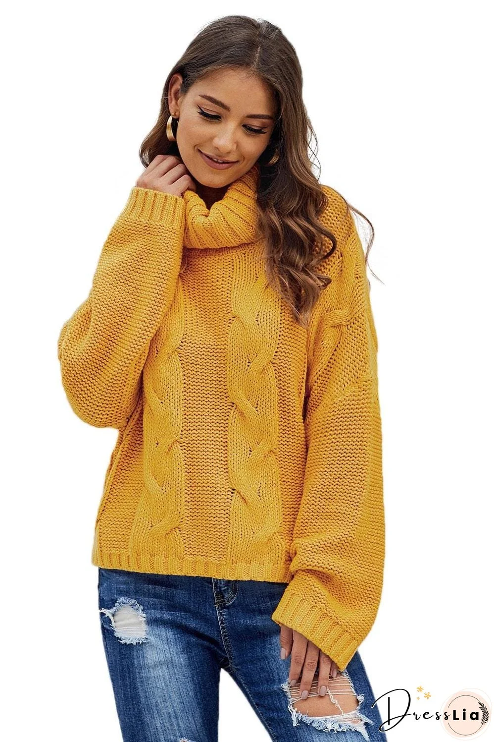 Knitted Turtleneck Pullover Sweater
