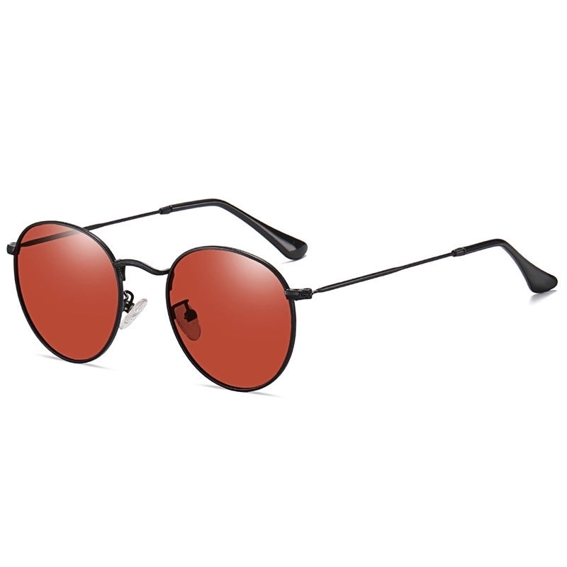 Retro Solid Color Tac Round Frame Full Frame Women’s Sunglasses