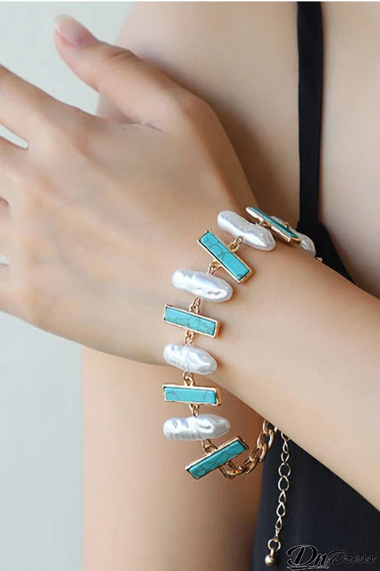 Turquoise Alloy Bracelet