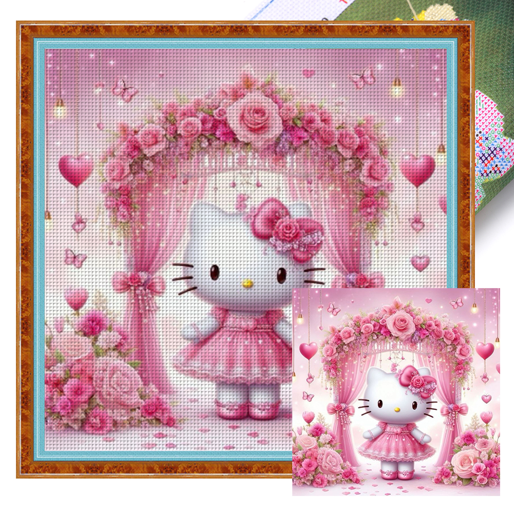 Cute Kitten Full 11CT Pre-stamped Canvas(40*40cm) Cross Stitch