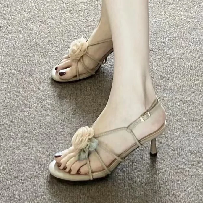 Woherb Woherb Fairy Temperament Wind With Skirt Sandals 2024 Summer New Fashion High Heel Sandals Women Wear Sandals-Outfit Ideas