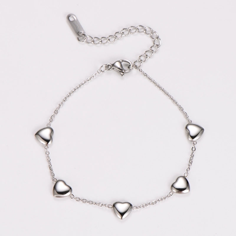 Casual Minimalist Commute Heart Shape 304 Stainless Steel Bracelets In Bulk