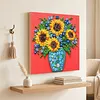 Sunflower Button Picture Art DIY Kit 30x30cm with Frame DIY Button Painting