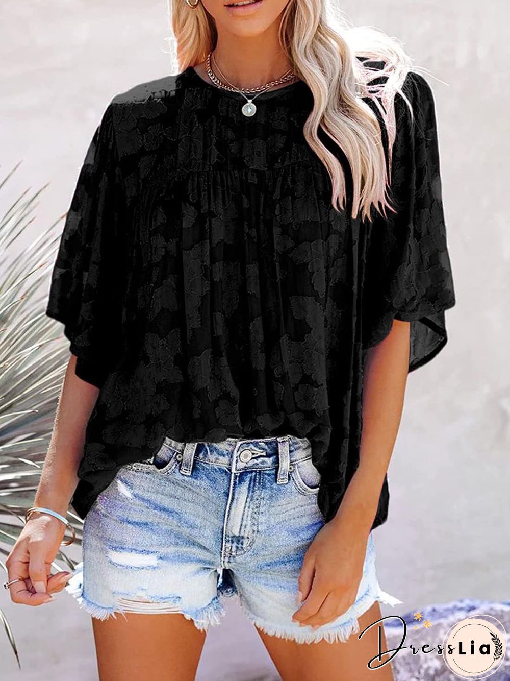 Casual Loose Round Neck Blouse Top
