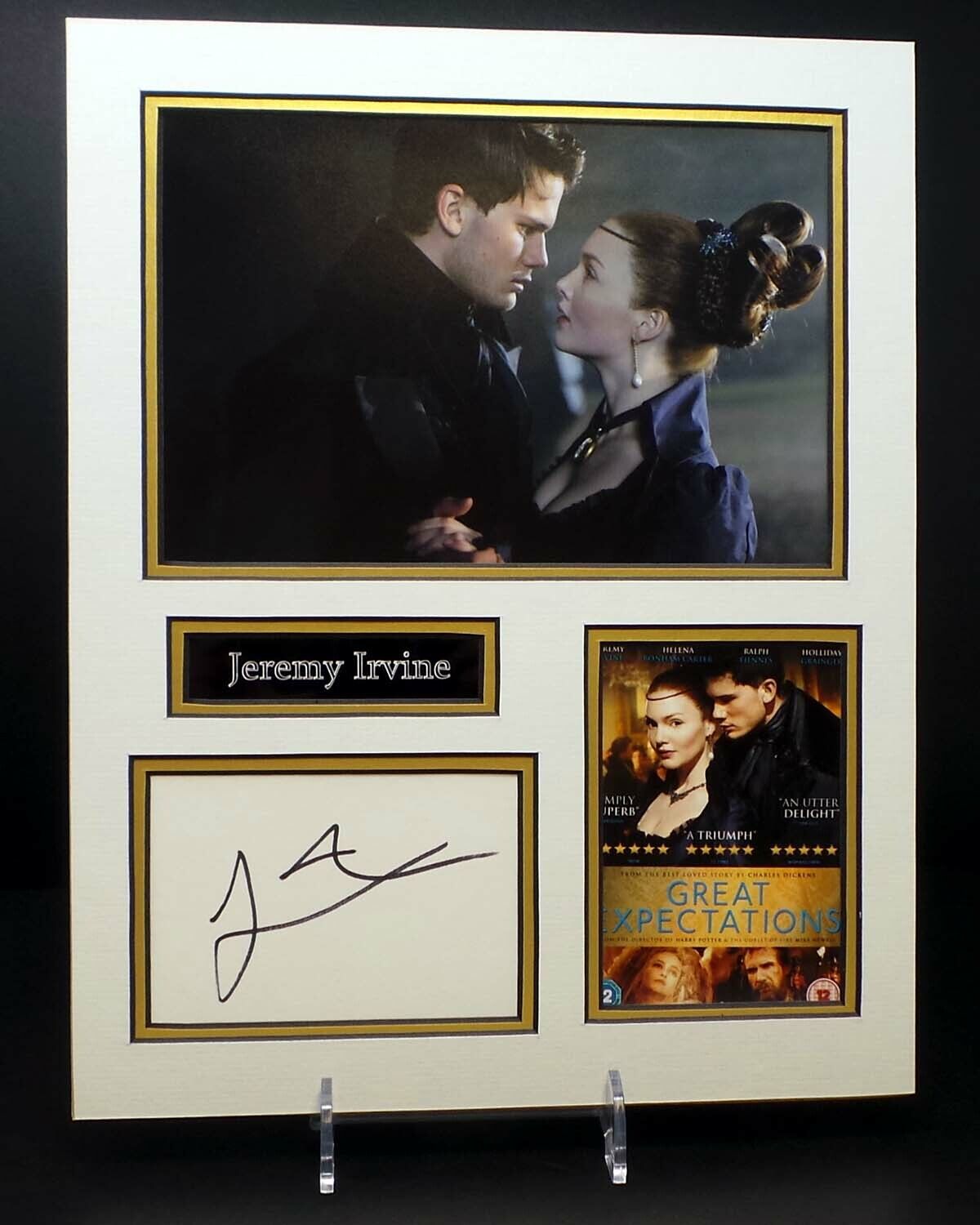 Jeremy IRVINE Signed Mounted Photo Poster painting Display AFTAL RD COA Great Expectations Actor