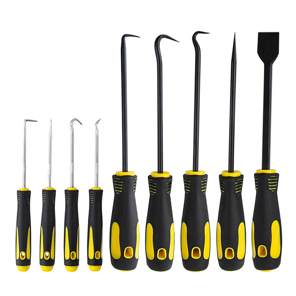 

9pcs Oil Seal O-Ring Hook Pick Set Screw Driver Puller Car Repair Hand Tool, Yellow, 501 Original
