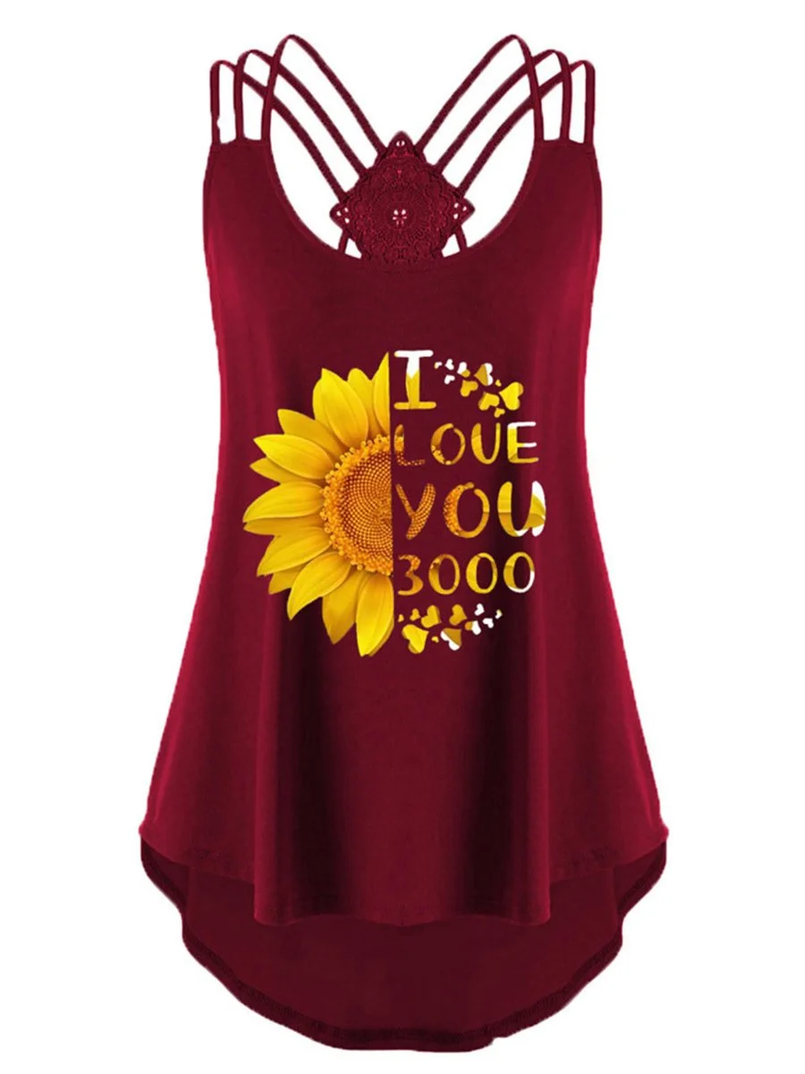 I Love You 3000  Sunflower Tank Top