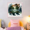 Watercolor Forest Bear-11CT Stamped Cross Stitch 50*50cm/19.69*19.69in