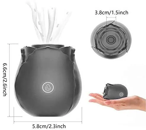 Silica gel rose toy 10 frequency (Black)
