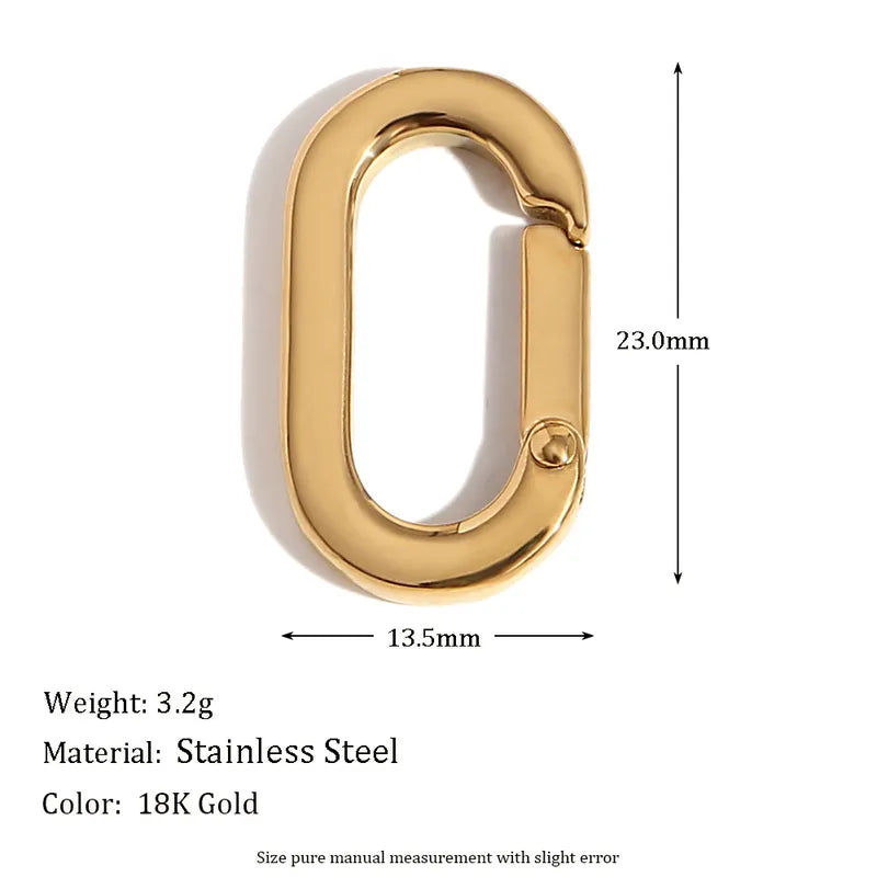 1 Piece 13.5*23mm 9.2*19.8mm 9.5*15mm 304 Stainless Steel 18K Gold Plated Geometric Round Oval Jewelry Accessories Pendant