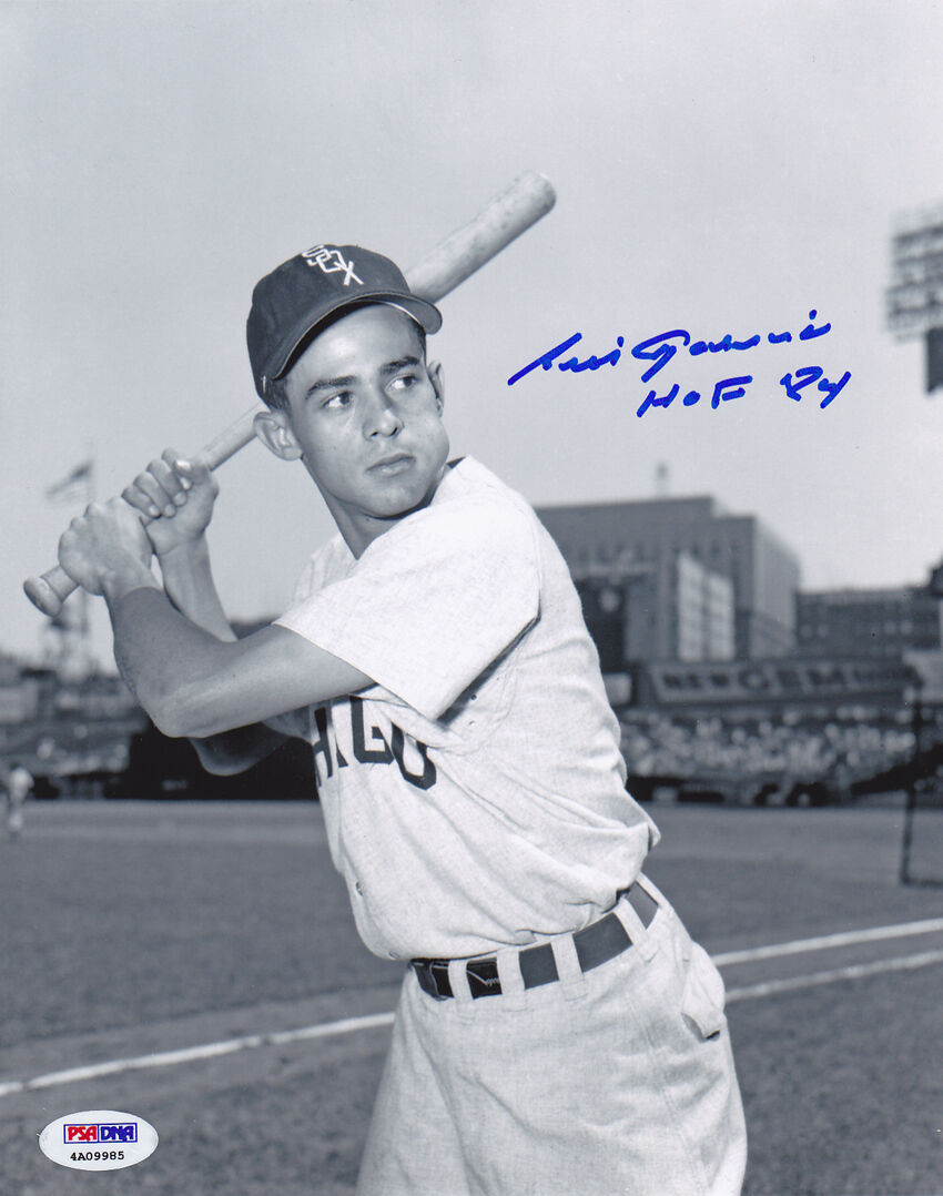 Luis Aparicio SIGNED 8x10 Photo Poster painting + HOF 84 White Sox ITP PSA/DNA AUTOGRAPHED