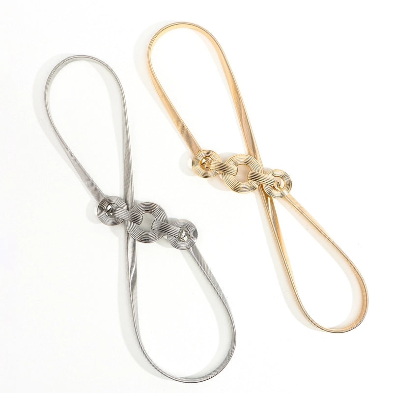 Basic Solid Color Metal Unisex Chain Belts