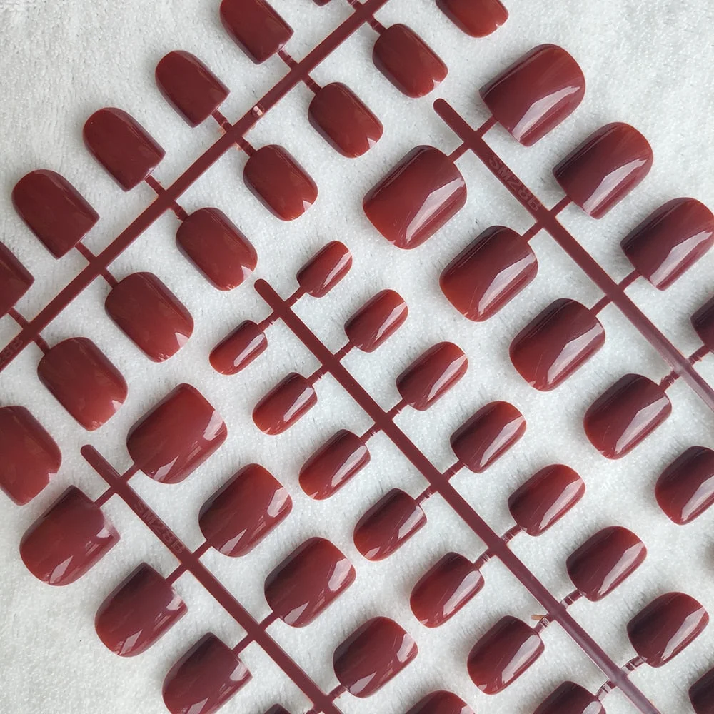 10 Sets Of Same Colors Square False Nail Tips 24 pcs Per Set 10 Sizes Press On Fake Nails DIY Manicure-Nail Inspo