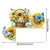 Holz Sonnenblumen Schmetterlinge Tür Ecke Aufkleber - 5d DIY Handwerk Dekoration