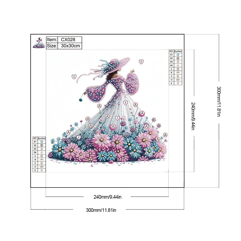 Diamond Painting - Partial Special Shaped Drill - Elegant Lady(Canvas|30*30cm)