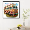 >SALE<5D DIY Full Round Drill Diamond Painting Pink Sunflower Bus Decor 30x30cm