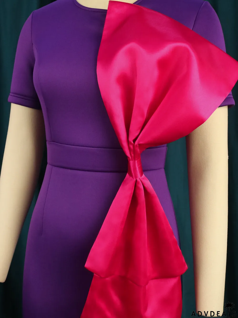 spring color contrast Bodycon Career wind big bow decoration dress Bow Dress