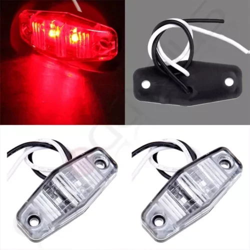 Dronehint Mini LED SeaLED Clear Lens Red Light Side Marker Clearance Lamp Trailer 12V 2Pcs Parts