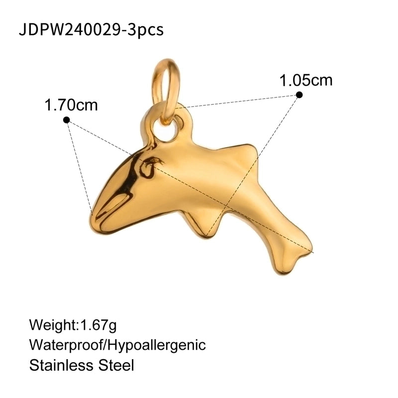 3 Pieces 304 Stainless Steel Letter Fruit Pendant