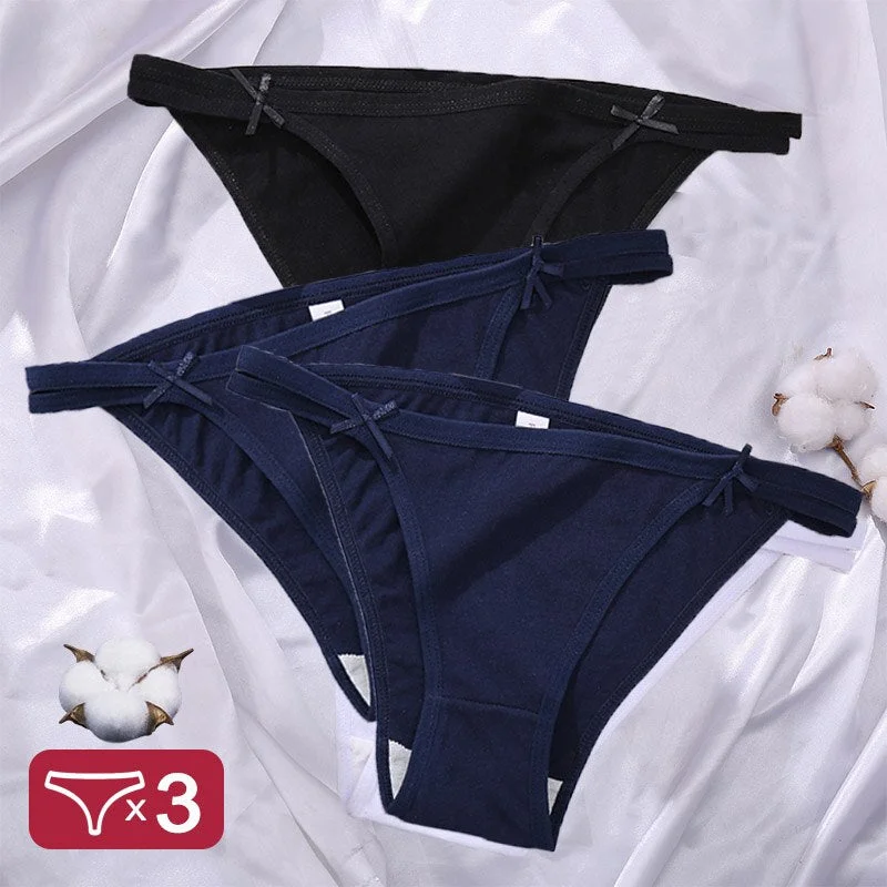 3PCS/Set Cotton Underwear Sexy Women's Lingerie Panties Female Underpants Sexy Briefs Low-Rise Intimates Pantys Cotton Panties