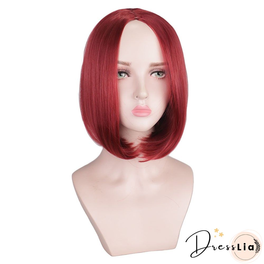 Chemical Fiber High Temperature Silk Women's Medium Split Short Straight Hair