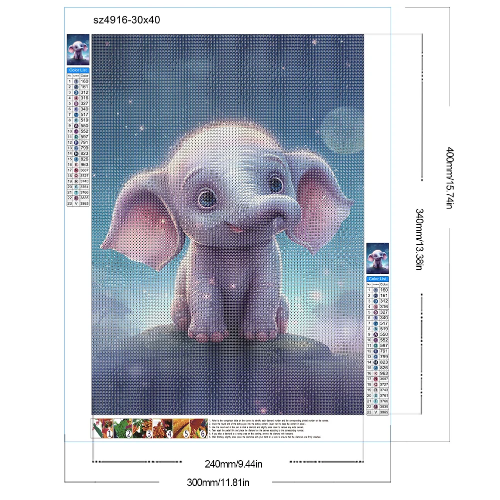 Diamond Painting - Full Round Drill - Elephant(Canvas|30*40cm)
