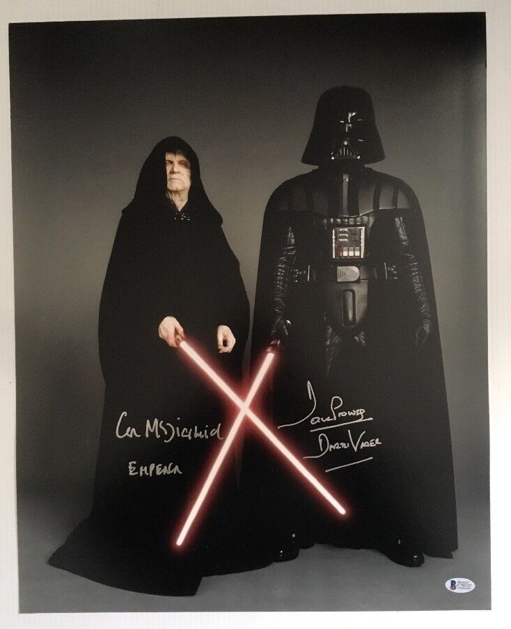 Dave David Prowse Ian Mcdiarmid Signed 16x20 Photo Poster painting Star Wars BECKETT COA 1