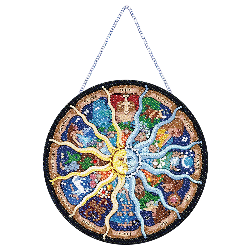 DIY Sun Constellation Acrylic Diamond Painting Single Sided Hanging Pendant diy-sun-constellation-acrylic-diamond-painting-single-sided-hanging-pendant