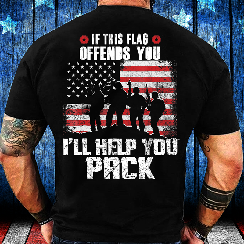 If This Flag Offends You I'll Help You Pack T-Shirt - Krazyskull