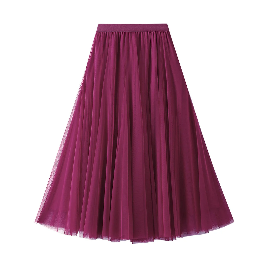 Nigikala Nigikala Long Yarn Skirt Half Dress Girl Autumn And Winter High Waist Long Net Yarn Skirt 100 Folding Skirt A Skirt Fairy Dress 8859