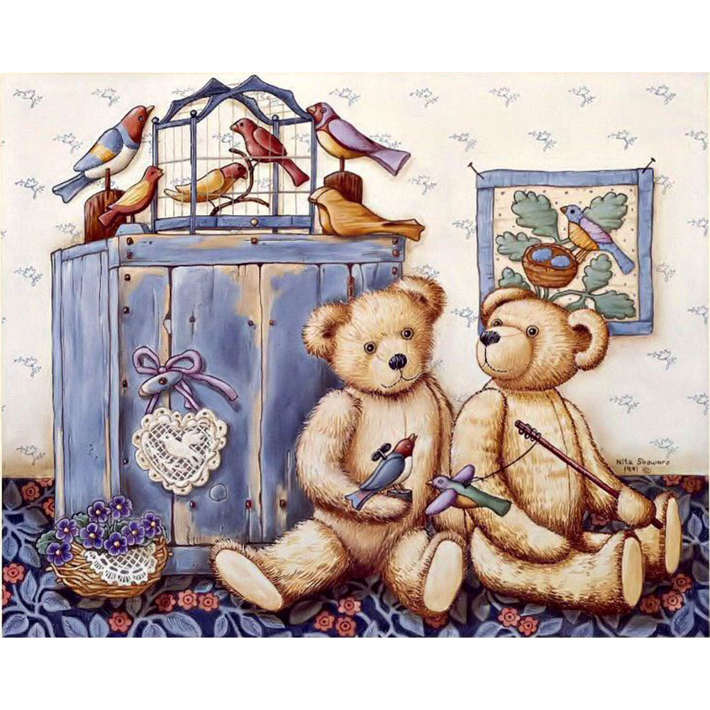 

(Multi-Size) Teddy Bear - Round/Square Drill Diamond Painting, Round diamond 30*40cm, 501 Original