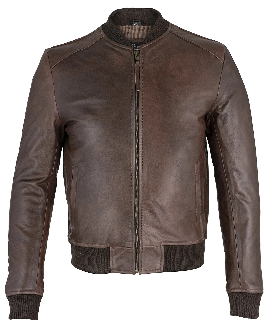 Mens Sand Style Vintage Brown Bomber Leather Jacket