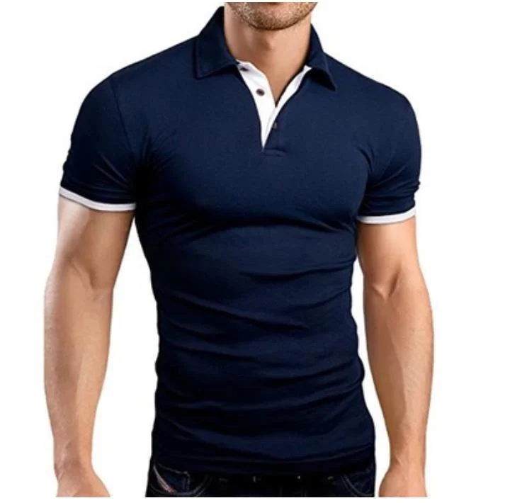 Summer Casual Short Sleeve Tight Tight Fitting Men's Polo Shirts at Hiphopee
