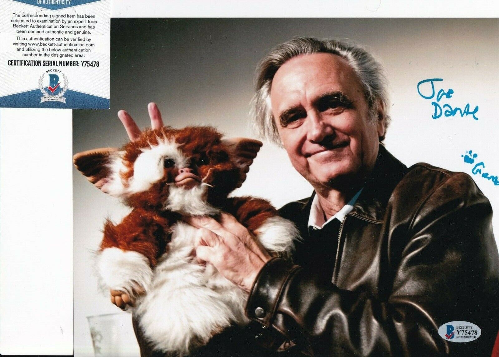 JOE DANTE signed (GREMLINS) Movie Director 8X10 Photo Poster painting BECKETT BAS Y75478