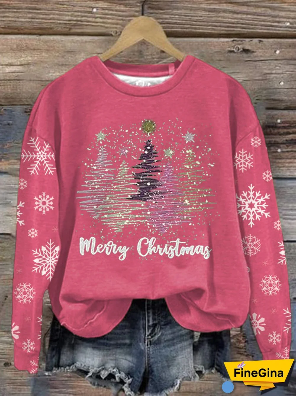 Women's Christmas Print Long Sleeve Sweatshirt