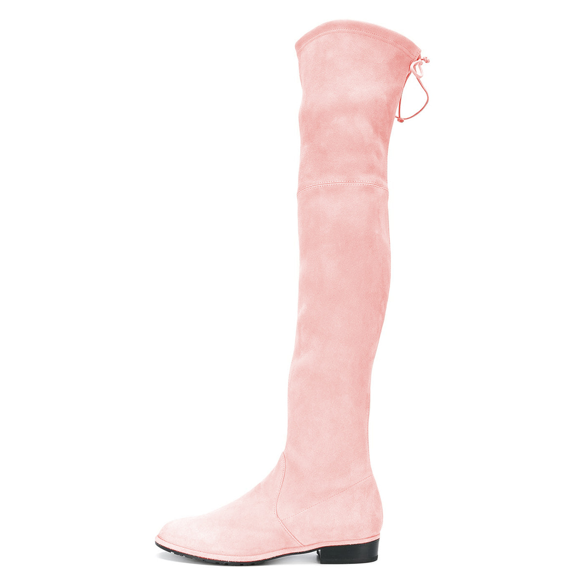 GOOSHOE Pink Chunky Heel Over-the-knee Suede Boots